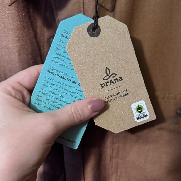 NWT- Prana- Men’s Tan Dolberg 100% Cotton Flannel PaTCH Pocket Shirt, XL - Picture 4 of 7